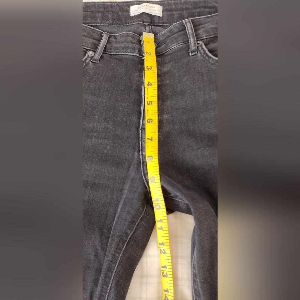 Zara Black Flared Denim Jeans Size 12 - Picture 9 of 11
